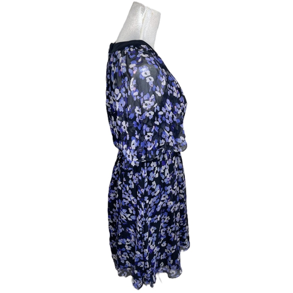 Kate Spade New York Hydrangea Floral Print Silk Chiffon Small Fit & Flare - Picture 3 of 7